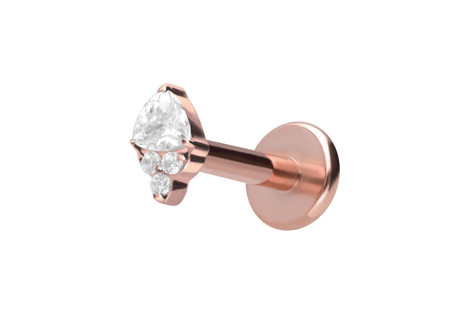 Titan Labret Piercing mit Push Fit EINGEFASSTE KRISTALLE